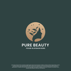 beauty nature logo design. elegance logo for beauty salon and spa.