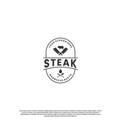 steak house, beef steak logo design vintage for restaurant business