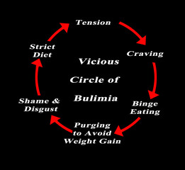 Components of  Vicious Circle of Bulimia - obrazy, fototapety, plakaty