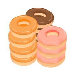 Stack of donuts hand drawn illustration design
