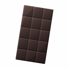 Dark chocolate bar. Isolated on white background