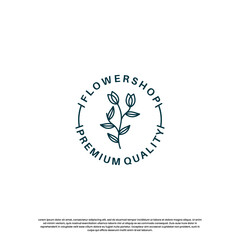 flower shop logo design vintage. logo for plant and flower business