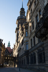 Fototapeta premium early evening street in Dresden (Germany)