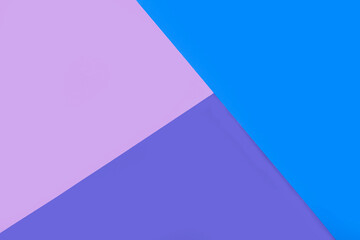 Fondo de composición de papel geométrico de color azul, violeta y malva abstracto creativo. Vista superior. Copy space