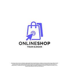 online shopping logo design. quick shopping store logo template