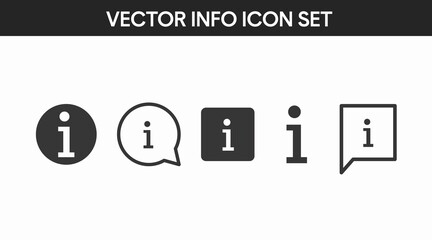 Info Icon Set. Vector isolated editable set of Information Signs