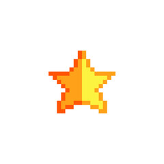 Star pixel art style icon. 8-bit. Isolated abstract vector illustration.