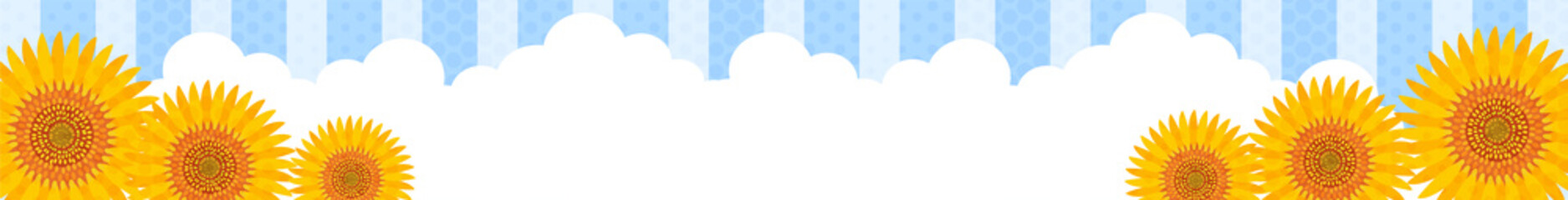 夏、向日葵と入道雲のバナー、468x60