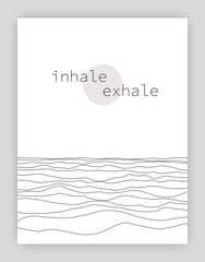 minimalistic line art poster of the sea - 482627069