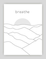 minimalistic poster with mountain landscape