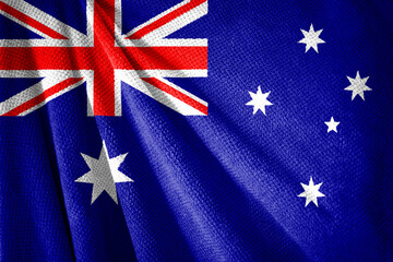 Australia flag on towel surface illustration with