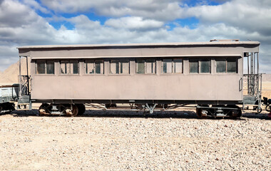 Fototapeta na wymiar Train wagons in the desert