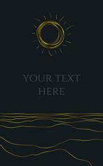 elegant minimalist template for design with sea and sun elements