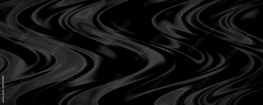 Sticker black fluid texture art abstract widescreen design