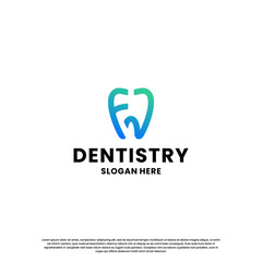 Obraz premium dental with letter F C, F D logo design combination. dental health logo for dentistry business