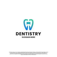 dental with letter A logo design combination. modern dental health logo for dentistry business