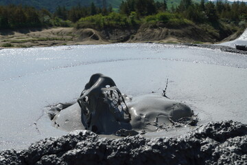 Mud volcano bubbling