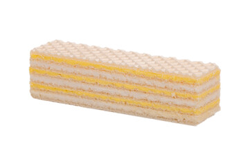 One waffle on a white background
