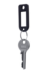 keychain and key on a white background