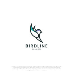 modern bird line logo design. minimalist bird logo template.