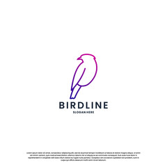 modern bird line logo design. minimalist bird logo template.