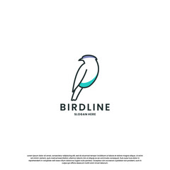 modern bird line logo design. minimalist bird logo template.