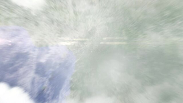 Zoom in from space and focus on Cameroon, Yaounde. 3D Animation. Background for travel intro. Elements of this image furnished by NASA	