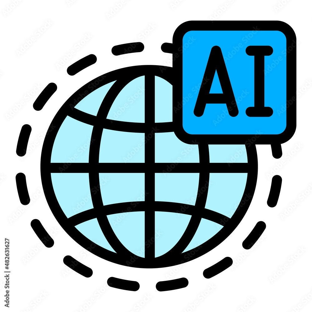 Aufkleber artificial intelligence icon outline vector. ai brain. network machine