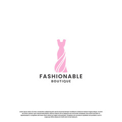 modern dress logo design for fashion, tailor and boutique