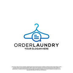 Laundry order logo design concept with creative combination