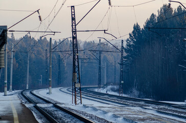 railway in the morning