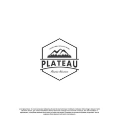 Obraz premium retro mountain logo design template. hill explore adventure logo vintage.