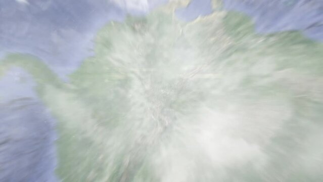 Zoom in from space and focus on Colombia, Cucuta. 3D Animation. Background for travel intro. Elements of this image furnished by NASA