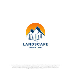 retro mountain logo design template. hill explore adventure logo vintage.