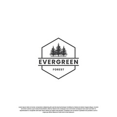 evergreen logo design vintage. pine tree logo in vintage badge.