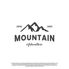 retro mountain logo design template. hill explore adventure logo vintage.