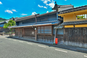 Naklejka premium 岐阜県 美濃 うだつの上がる町並み