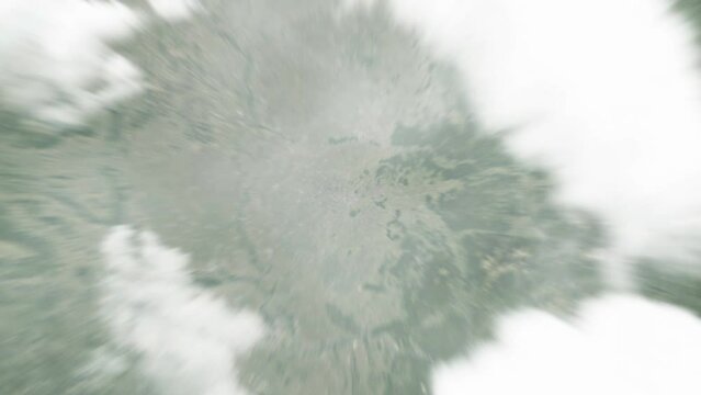 Zoom in from space and focus on Romania, Timisoara. 3D Animation. Background for travel intro. Elements of this image furnished by NASA