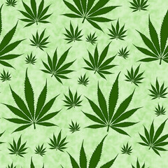 Green Cannabis on seamless background