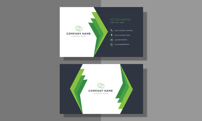 simple green business card template 