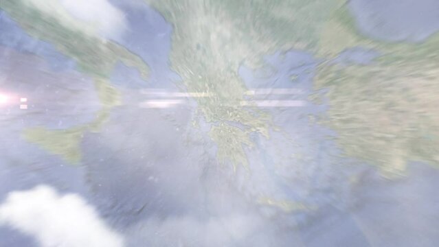 Zoom in from space and focus on Greece, Patras. 3D Animation. Background for travel intro. Elements of this image furnished by NASA