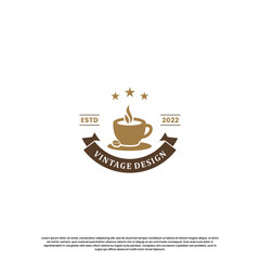 vintage coffee logo design. retro coffee shop logo.