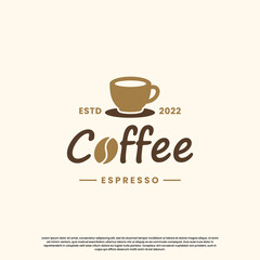 vintage coffee logo design. retro coffee shop logo.