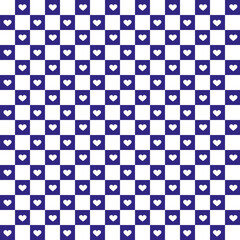Seamless monochrome repeatable pattern   with structure of squares.Love valentine's background with hearts.