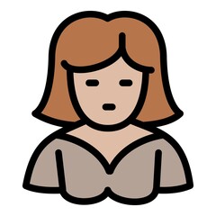 Girl barista icon outline vector. Coffee drink. Machine cold