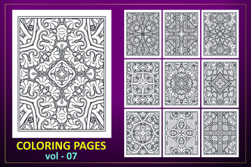 Mandala KDP coloring page design. Coloring page mandala background.