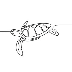 sea turtle fauna aesthetic oneline continuous single line art