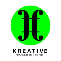 green font letter h