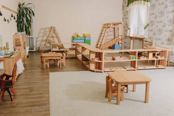 Interior of the children's room for Montessori classes
