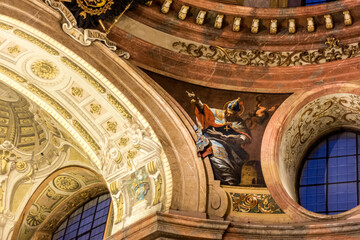 Cathedral interior with fresco detail 